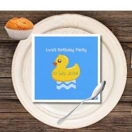 Yellow Rubber Duck Birthday Serviette