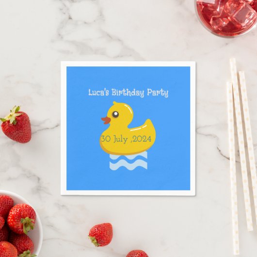Yellow Rubber Duck Birthday Serviette (Beispiel)