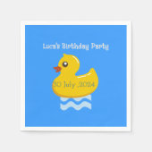 Yellow Rubber Duck Birthday Serviette (Vorderseite)