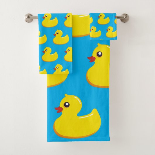 yellow rubber duck pattern  badhandtuch set (Insitu)