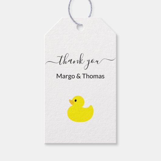 Yellow Rubber Duck Vielen Dank für Ihre Geschenke Geschenkanhänger (Vorderseite)
