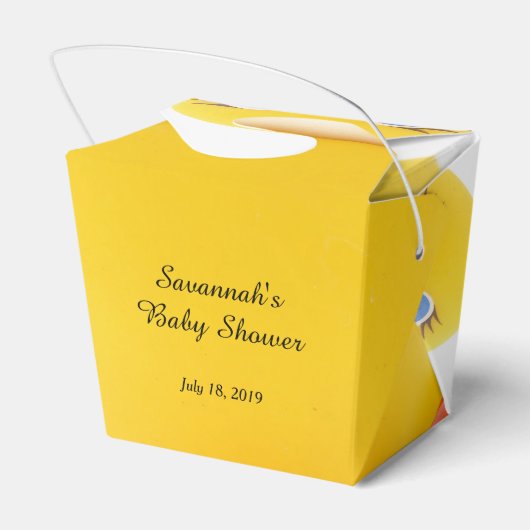 Yellow Rubber Ducks Babydusche Geschenkschachtel (Rückseite)
