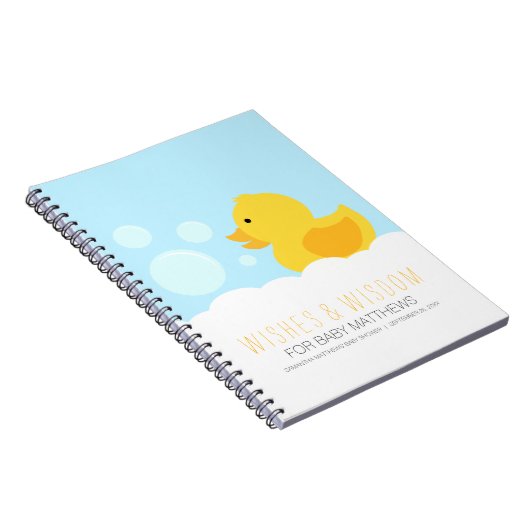 Yellow Rubber Ducky Baby Shooting Guest Book Notizblock (Rechte Seite)