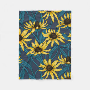 Yellow Rudbekia auf der Marine Fleecedecke