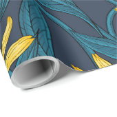 Yellow Rudbekia auf der Marine Geschenkpapier (Rolleneckpunkt)