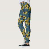 Yellow Rudbekia auf der Marine Leggings (Links)