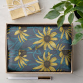 Yellow Rudbekia auf der Marine Seidenpapier (Geschenk)