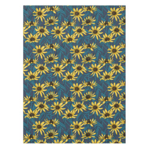 Yellow Rudbekia auf der Marine Tischdecke