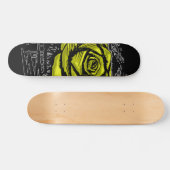 Yellow Rugged Rose Graffiti Art • Urban Street Skateboard (Horizontal)