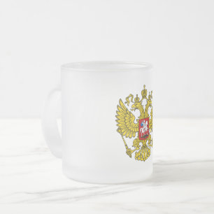 Yellow Russian Imperial Double Headed Eagle Emblem Mattglastasse