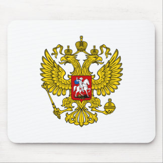 Yellow Russian Imperial Double Headed Eagle Emblem Mousepad
