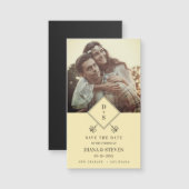 Yellow Rustic Boho Foto Verlobung Save the Date Magnetkarte (Vorne/Hinten)