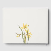 Yellow Rustic Daffodil Floral Watercolor Wedding Gästebuch (Rückseite)