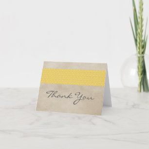 Yellow Rustic Damask Danke Karte