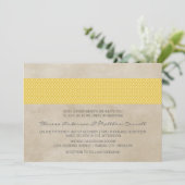 Yellow Rustic Damask Wedite Einladung (Stehend Vorderseite)