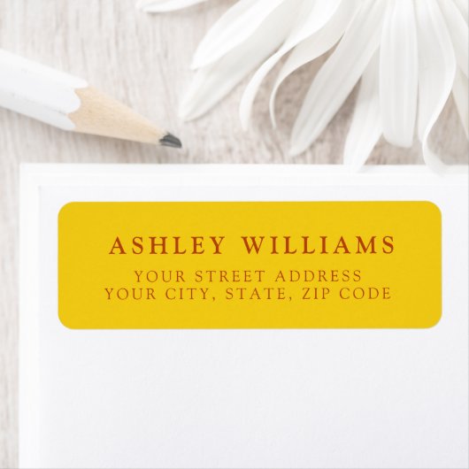Yellow Rustic Minimalist Elegant Return Stickers (Insitu)