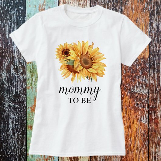 Yellow Rustic Sunflower Baby Dusche T-Shirt