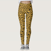 Yellow Safari Leopard der 80er Jahre Print Leggings (Vorderseite)