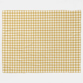 Yellow Saffron Mustard Gingham Hütte Kernstil Fleecedecke (Vorderseite (Horizontal))