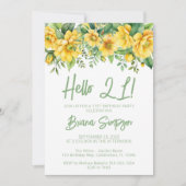 Yellow Sage Green Floral 21st Birthday Party Einladung (Vorderseite)