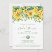 Yellow Sage Green Floral Bridal Shower Einladung (Vorderseite)
