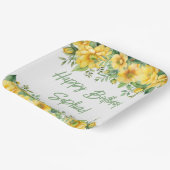 Yellow Sage Green Flowers Floral Party Napkins Pappteller (Gewinkelt)