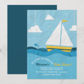 Yellow Sailboat Einladung (Vorne/Hinten)