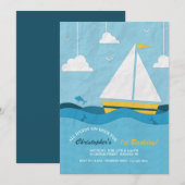 Yellow Sailboat Einladung (Vorne/Hinten)