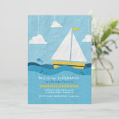 Yellow Sailboat Einladung #2 (Stehend Vorderseite)