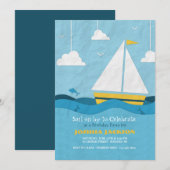 Yellow Sailboat Einladung #2 (Vorne/Hinten)