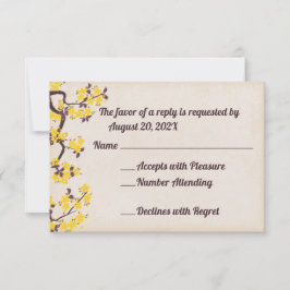 Yellow Sakura blüht RSVP Cards Karte