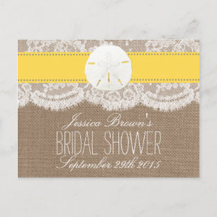 Yellow Sand Dollar Beach Brautparty Rezept Card Einladungspostkarte