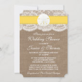 Yellow Sand Dollar Beach Hochzeitsdusche Einladung (Vorderseite)