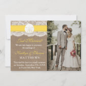 Yellow Sand Dollar Beach Hochzeitssommage Foto Ankündigung (Vorderseite)