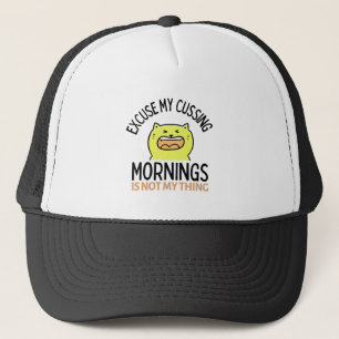 Yellow Sarcastic Funny Cat Zazzle Truckerkappe