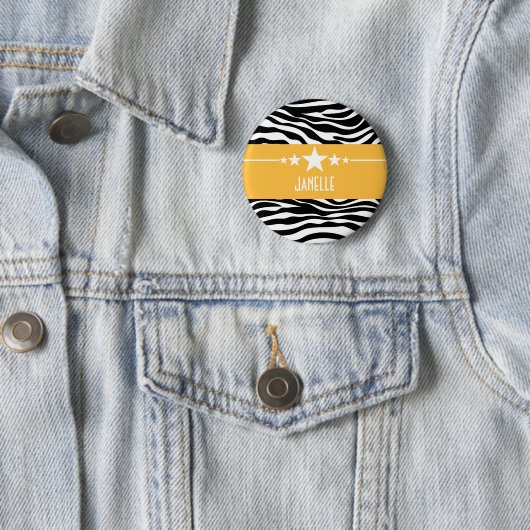 Yellow Sassy Star Zebra Button (Beispiel)