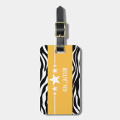 Yellow Sassy Star Zebra Gepäckmarke Gepäckanhänger (Vorderseite vertikal)