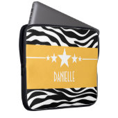 Yellow Sassy Star Zebra Laptop Sleeve (Vorne Rechts)