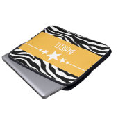 Yellow Sassy Star Zebra Laptop Sleeve (Vorne Knopf)