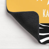 Yellow Sassy Star Zebra Mousepad (Ecke)