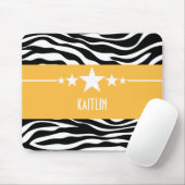 Yellow Sassy Star Zebra Mousepad (Mit Mouse)