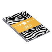 Yellow Sassy Star Zebra Notebook Notizblock (Rechte Seite)