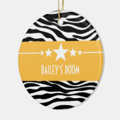 Yellow Sassy Star Zebra Ornament (Links)