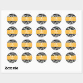 Yellow Sassy Star Zebra Stickers (Blatt)