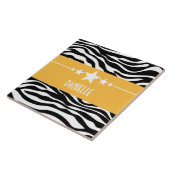 Yellow Sassy Star Zebra Tile Fliese (Seite)