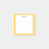 Yellow Scallop CUSTOM Chic Monogram Personalized Post-it Klebezettel (Vorderseite)