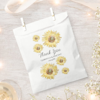 Yellow Scattered Sunflowers Wassercolor Wedding Geschenktütchen