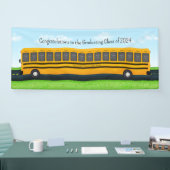 Yellow School Bus 16 Foto Custom Graduation Party Banner (Messe)