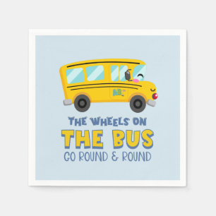Yellow School Bus 1. Geburtstag Serviette