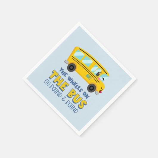 Yellow School Bus 1. Geburtstag Serviette (Ecke)